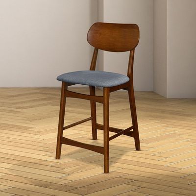 Arsenal Solidwood Bar Chair - Walnut/Beige