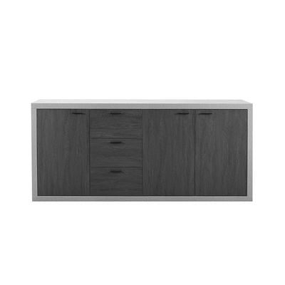 Pletora Buffet Cabinet - Cement Grey/Dark Oak - With 2-Year Warranty