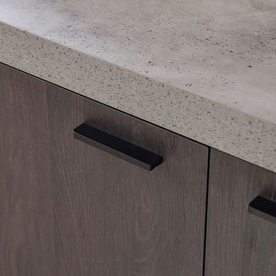 Pletora Buffet Cabinet - Cement Grey/Dark Oak - With 2-Year Warranty