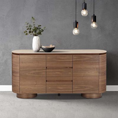 Austria Buffet Cabinet - Natural Walnut - With 2-Year Warranty