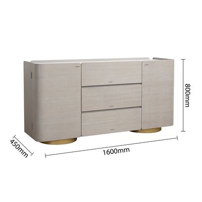 Margaret Buffet Cabinet - Beige/Terrazo/Gold - With 3-Year Warranty