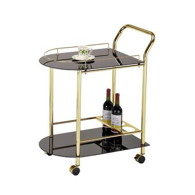 Jumana  Serving Trolley - Black / Gold