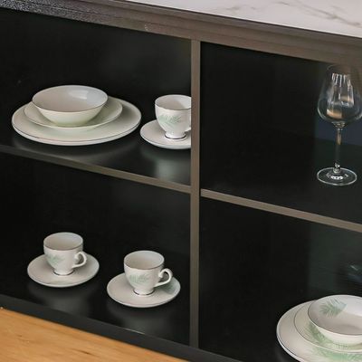 Luceris Buffet Cabinet - White/Walnut Veneer - With 2-Year Warranty