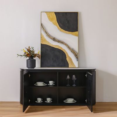 Luceris Buffet Cabinet - White/Walnut Veneer - With 2-Year Warranty