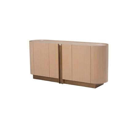 Skylar Ceramic Top Buffet Cabinet - Beige/Brushed Brass