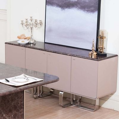 Devibar Buffet Cabinet - Brown/Silver