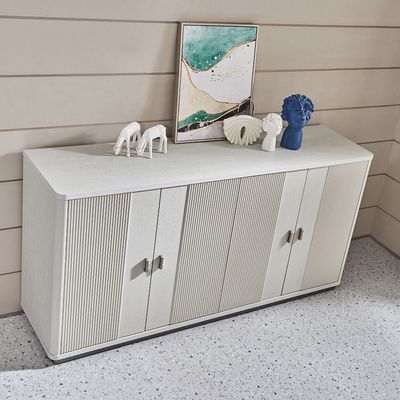 Aries 4 Door Buffet Cabinet- L. Beige Oak veneer