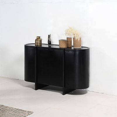 Leeds 4 Door Buffet Cabinet -Black