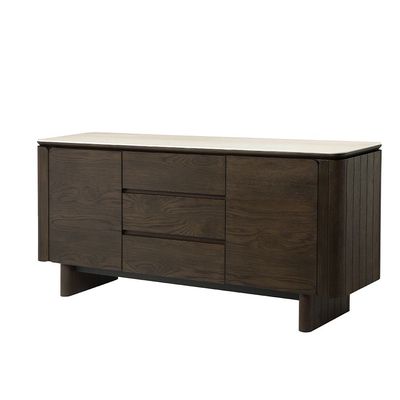 Brookside Stone Top Sideboard W/2 Doors And 3Drawers -Beige/Oak Veneer