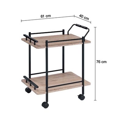 Acron Serving Trolley - Oak Grey/Black