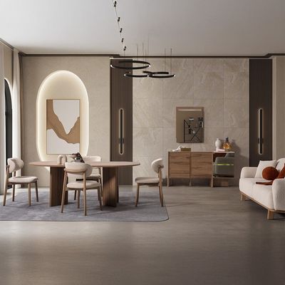 Letto 2 Door Buffet Cabinet With Open Shelves -  Beige/Walnut