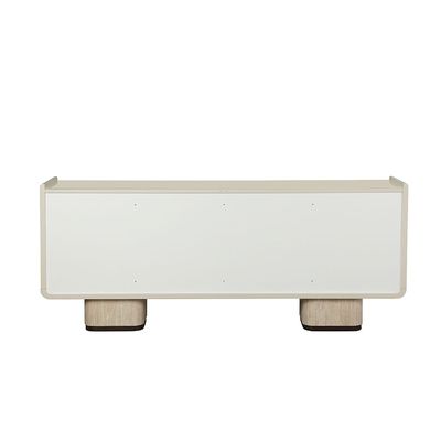 Oru Tempered Glass Top Buffet Cabinet w/ 4 Doors - Cream/Beige