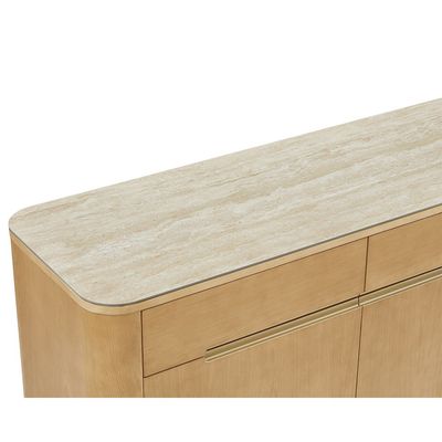 Nordomi 3 Doors & 3 Drawers Buffet Cabinet- Cream/Natural Oak