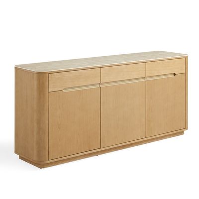 Nordomi 3 Doors & 3 Drawers Buffet Cabinet- Cream/Natural Oak