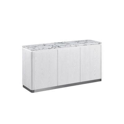 Akira Stone Top Sideboard With  3 Doors -White/Grey