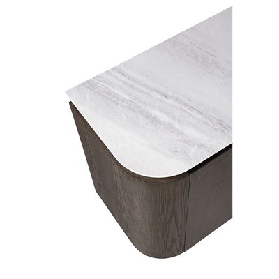 Stanford Sintered Stone Top Buffet Cabinet With 2Doors&3Drawers-Grey/D.Walnut