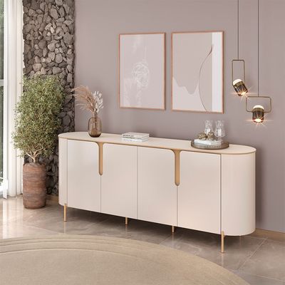 Kaido 4 Door Buffet Cabinet - L.Beige/Brown