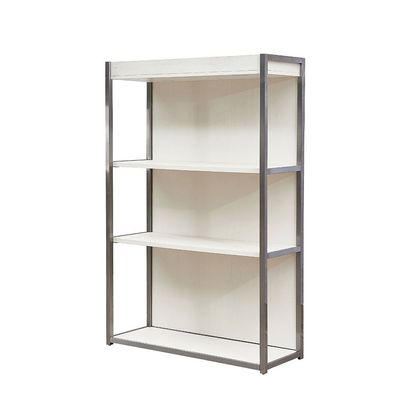 Aero 3 Tier Bookcase/Display Cabinet With Led- Rustic White/Gold