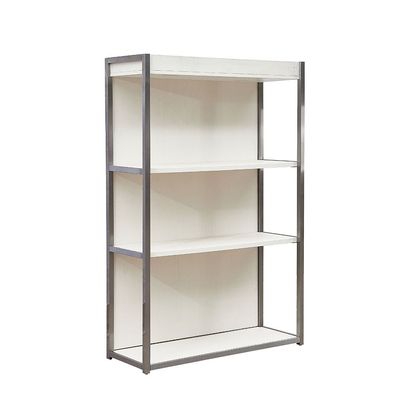 Aero 3 Tier Bookcase/Display Cabinet With Led- Rustic White/Gold