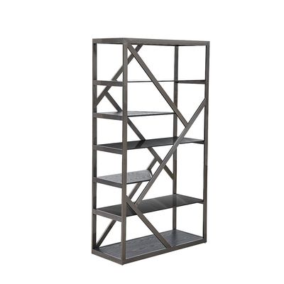 Waverley 6 Tier Glass Bookcase/Display Cabinet- Black