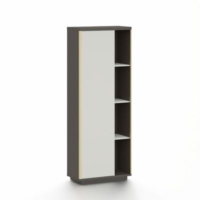 Skive Bookcase with swing door and open shelves - White/Grey 