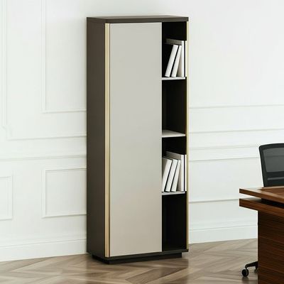 Skive Bookcase with swing door and open shelves - White/Grey 