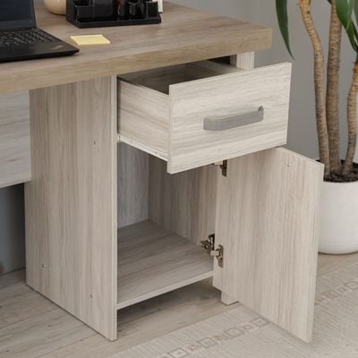 Olivos Study Desk - Ash Grey/Oak - With 2-Year Warranty