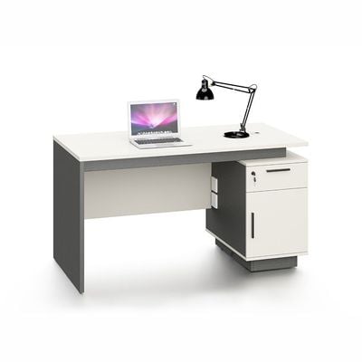 Skive Office Desk with Drawer & Storage - Grey - With 5-Year Warranty