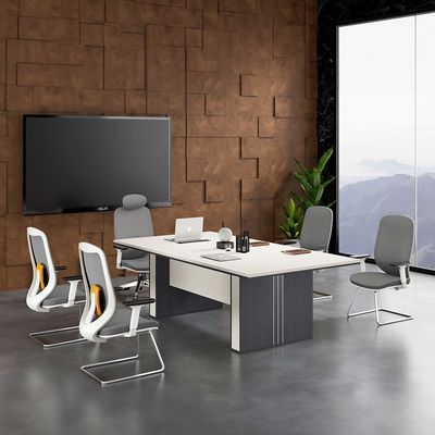 Skive Meeting/Conference Table - Grey/White - With 5-Year Warranty