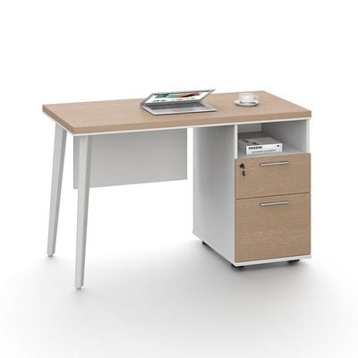 Herstal Office Desk- Oak/White