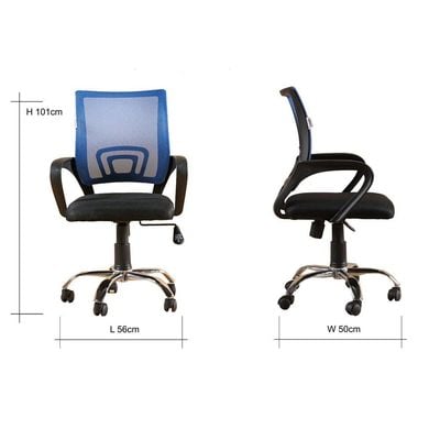 Acqua Mid Back Chair- Blue