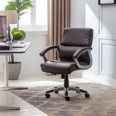 Ventura Swivel Mid Back Office Chair - Brown