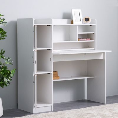  Elisha Study Desk W/ 3 Door storage- White