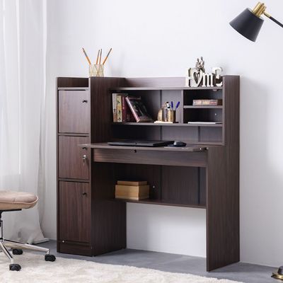  Elisha Study Desk W/ 3 Door storage- Walnut