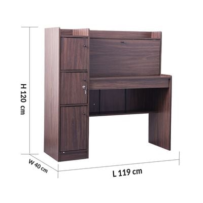  Elisha Study Desk W/ 3 Door storage- Walnut