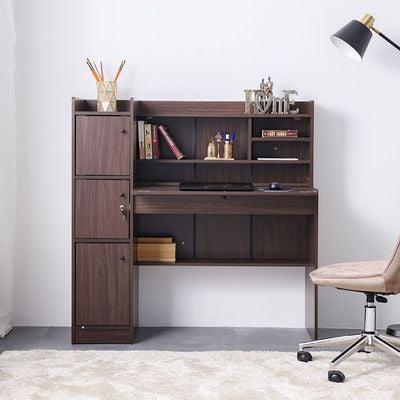  Elisha Study Desk W/ 3 Door storage- Walnut