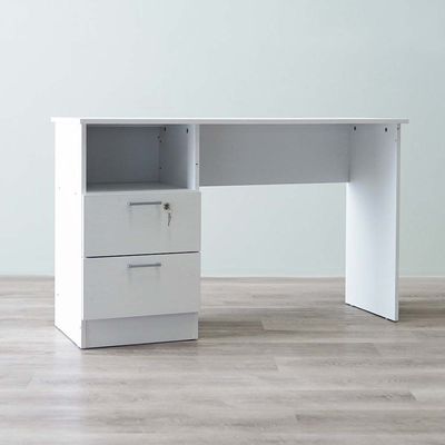 Jabal Study Desk With 2 Drawer - White