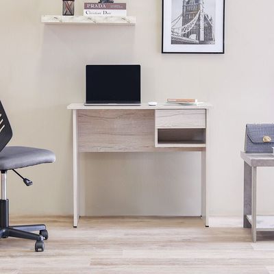 Maura Study Desk with 1 Drawer - White Oak