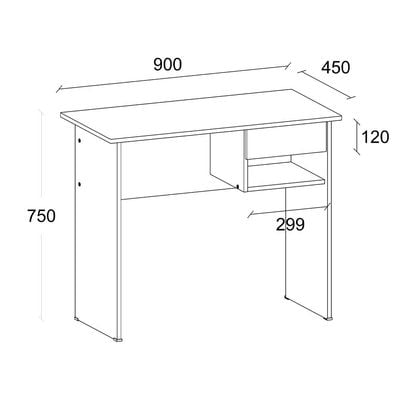 Maura Study Desk with 1 Drawer - White Oak