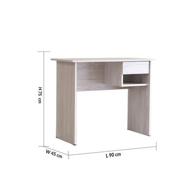 Maura Study Desk with 1 Drawer - White Oak