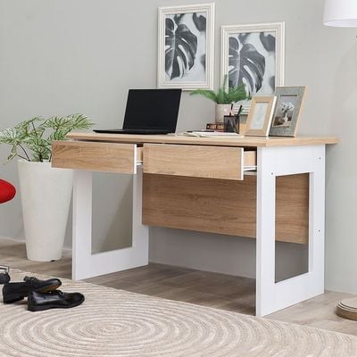 Tecno Study Desk - White Oak / White