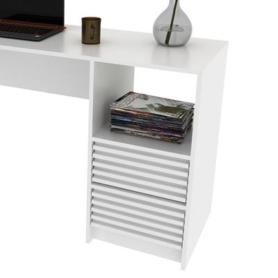 Easton Study Desk with 2 Drawers - White