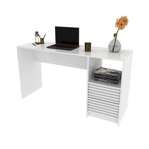 Easton Study desk with 2 Drawer-White