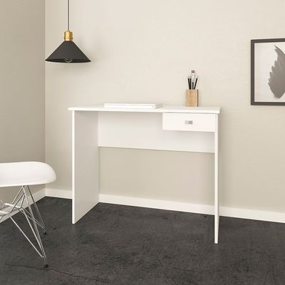 Dane Study Desk with Drawer- White - With 2-Year Warranty