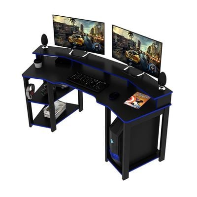 Atlaz Large Gaming Desk - Blue/Black