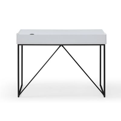 Harwich Study Desk with Drawer & Wire Management - White - With 2-Year Warranty