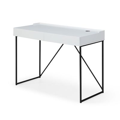 Harwich Study Desk with Drawer & Wire Management - White - With 2-Year Warranty