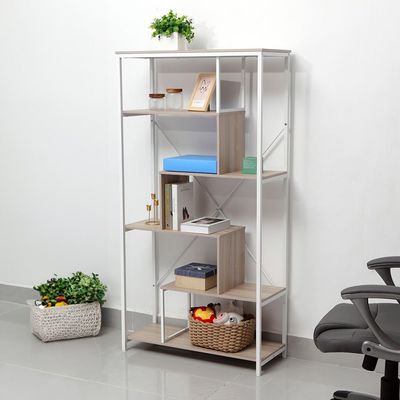 Mineo Bookcase/Display Cabinet - Ash White - With 2-Year Warranty