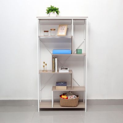 Mineo Bookcase/Display Cabinet - Ash White - With 2-Year Warranty