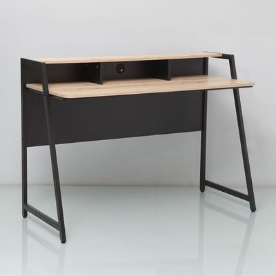 Gracyn Study Desk - Oak/Black - With 2-Year Warranty